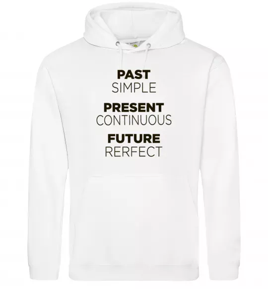 Мужская толстовка (худи) Past present future Белый фото