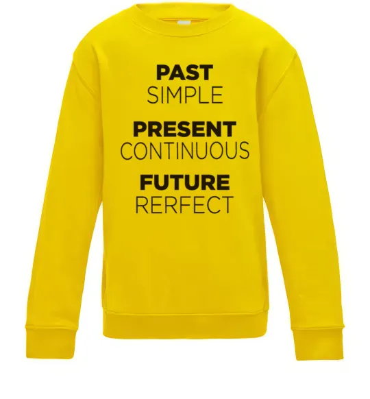 Детский Свитшот Past present future Солнечно желтый фото
