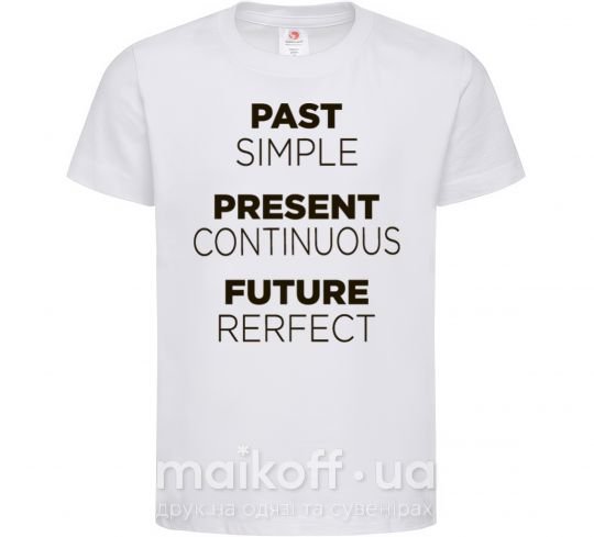 Дитяча футболка Past present future Білий фото