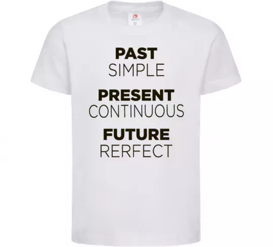 Дитяча футболка Past present future Білий фото