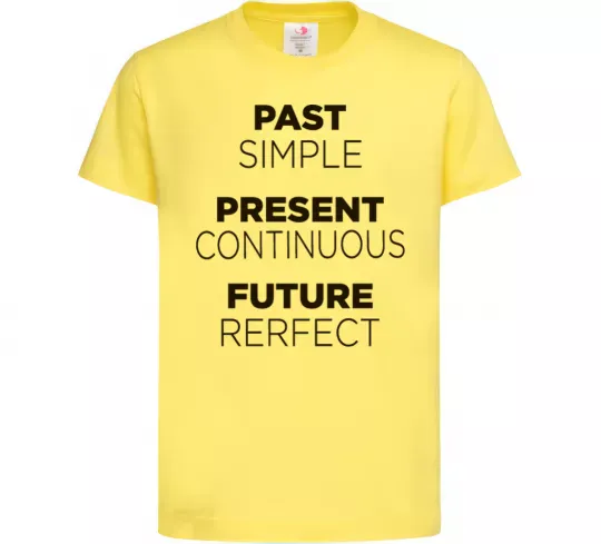 Дитяча футболка Past present future Лимонний фото