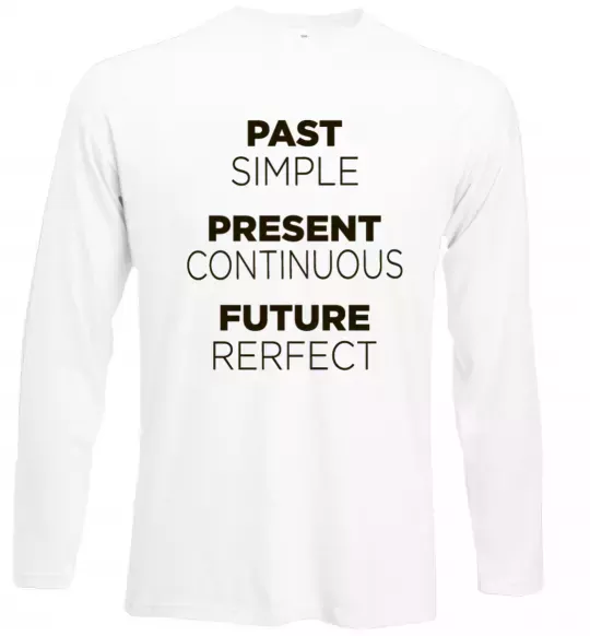 Лонгслив Past present future Белый фото