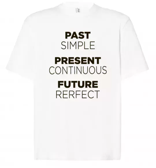 Футболка Оверсайз Past present future Білий фото