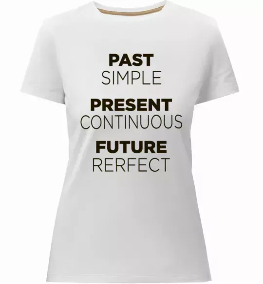 Женская премиум футболка Past present future Белый фото