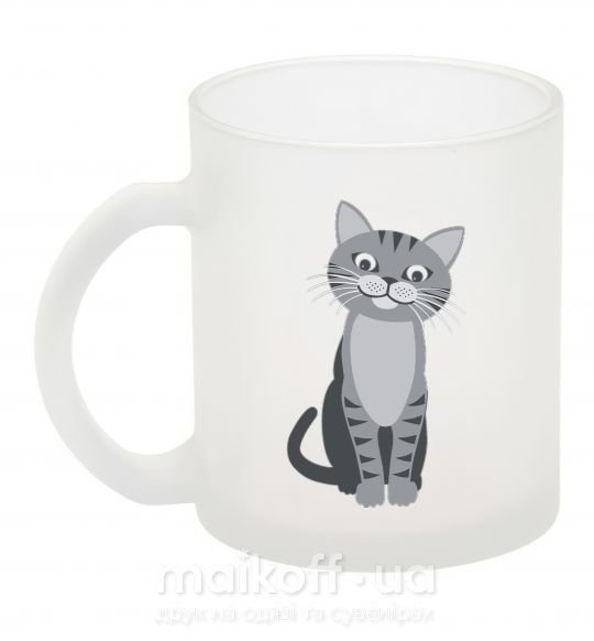 Чашка стеклянная Серый котик Фроузен фото