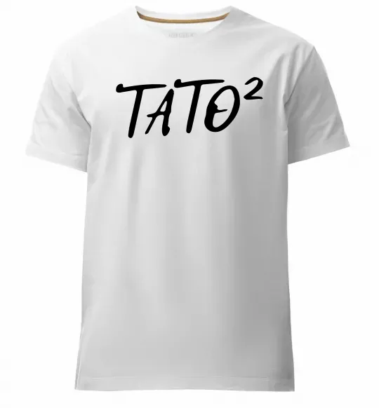 Мужская премиум футболка Тато у квадраті Белый фото