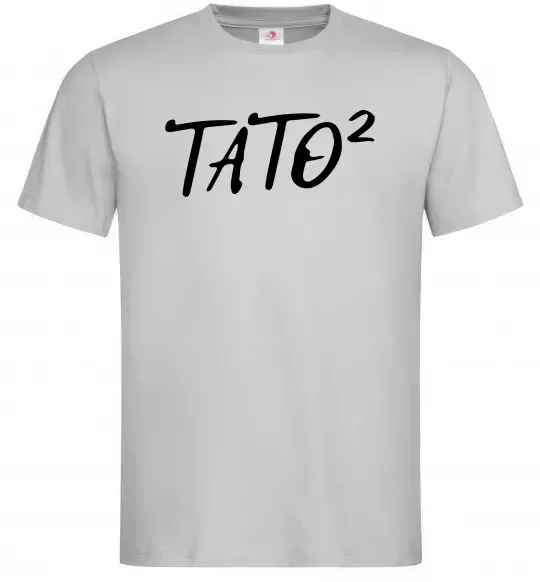 Мужская футболка Тато у квадраті Серый фото