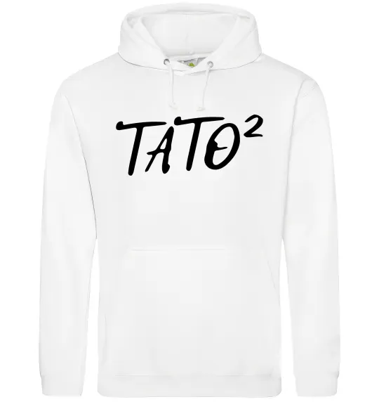 Мужская толстовка (худи) Тато у квадраті Белый фото