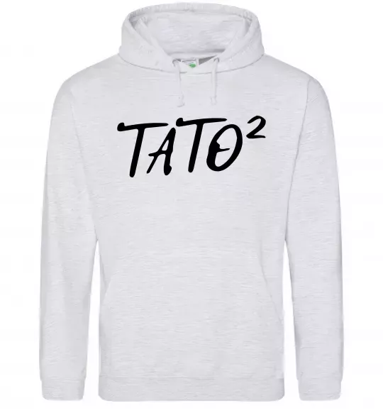 Мужская толстовка (худи) Тато у квадраті Серый меланж фото