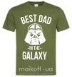 Мужская футболка Best dad in the galaxy Оливковый фото