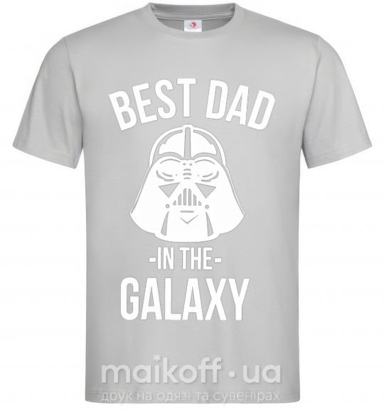 Чоловіча футболка Best dad in the galaxy Сірий фото