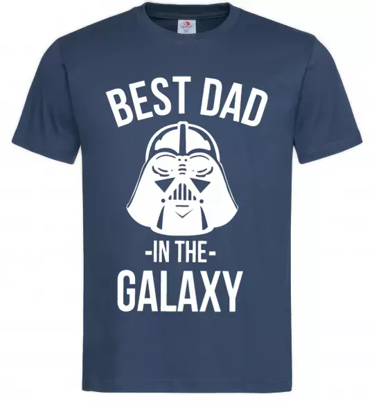 Чоловіча футболка Best dad in the galaxy Темно-синій фото
