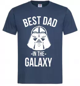 Мужская футболка Best dad in the galaxy Темно-синий фото