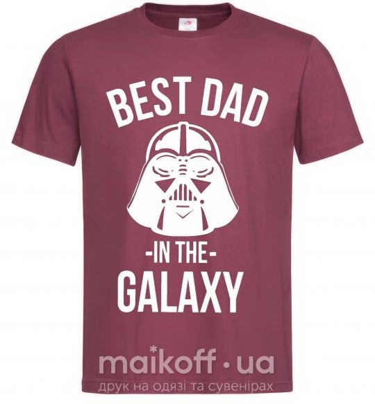 Мужская футболка Best dad in the galaxy Бордовый фото