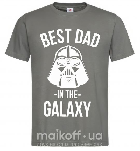 Чоловіча футболка Best dad in the galaxy Графіт фото