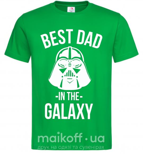 Мужская футболка Best dad in the galaxy Зеленый фото