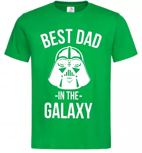 Чоловіча футболка Best dad in the galaxy Зелений фото