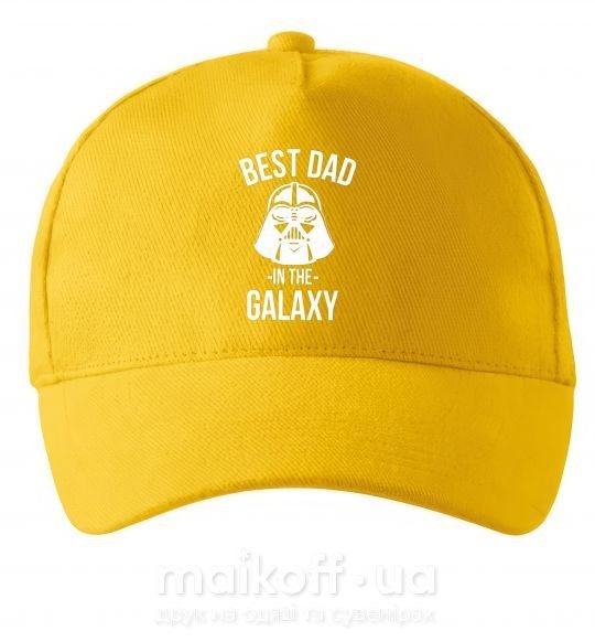 Кепка Best dad in the galaxy Сонячно жовтий фото