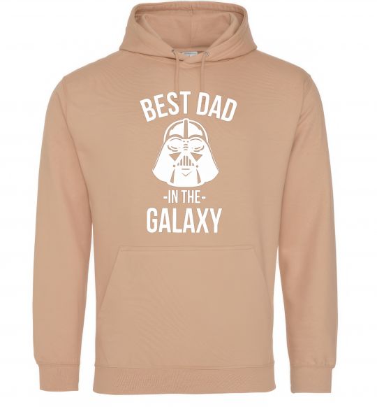 Мужская толстовка (худи) Best dad in the galaxy Песочный фото