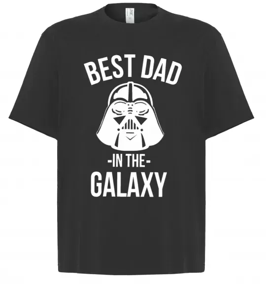 Футболка Оверсайз Best dad in the galaxy Черный фото