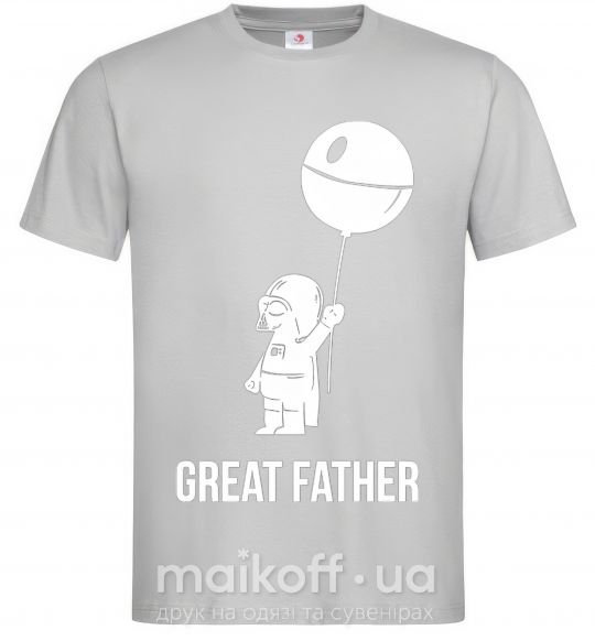 Мужская футболка Great father Серый фото