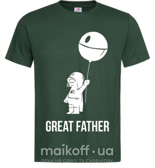 Мужская футболка Great father Темно-зеленый фото