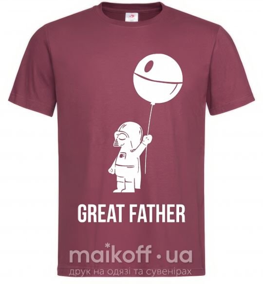 Чоловіча футболка Great father Бордовий фото