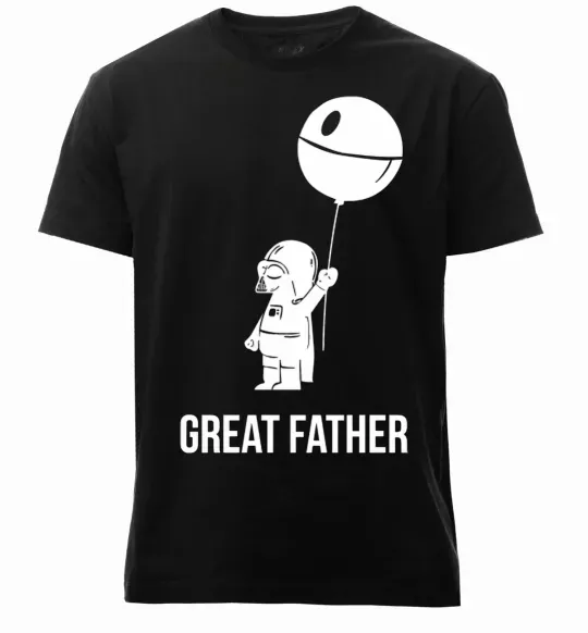Мужская премиум футболка Great father Черный фото