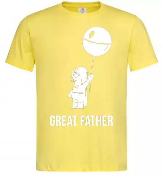 Мужская футболка Great father Лимонный фото