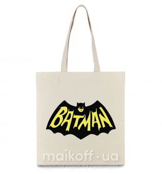 Эко-сумка Batmans print Бежевый фото