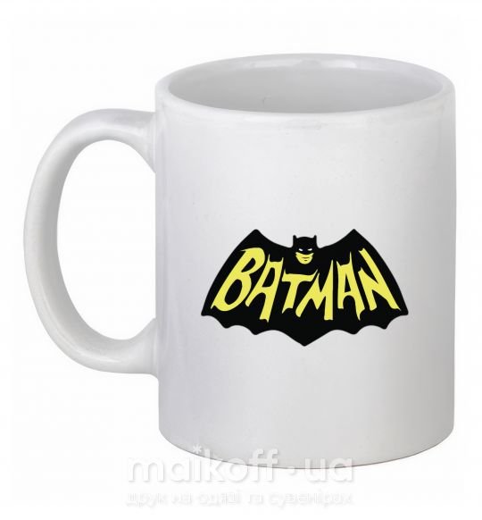 Чашка керамическая Batmans print Белый фото