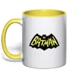 Чашка с цветной ручкой Batmans print Солнечно желтый фото