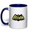 Чашка с цветной ручкой Batmans print Глубокий темно-синий фото
