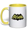 Чашка с цветной ручкой Batmans print Лимонный фото