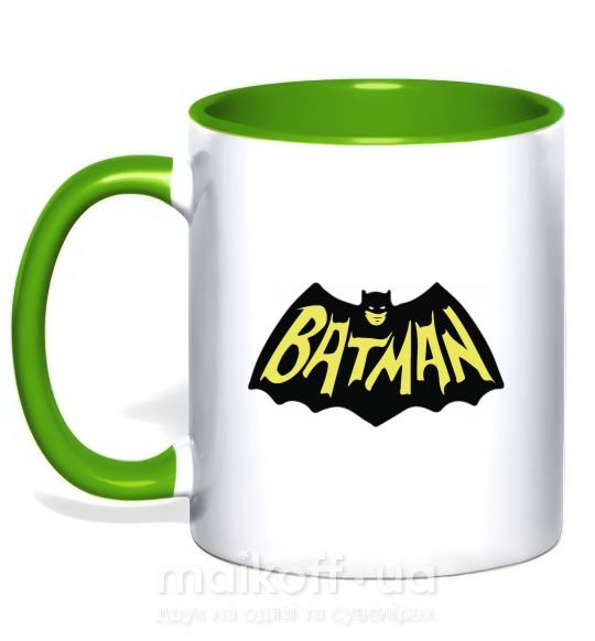 Чашка з кольоровою ручкою Batmans print Зелений фото