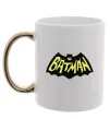 Чашка с цветной ручкой Batmans print Золото фото