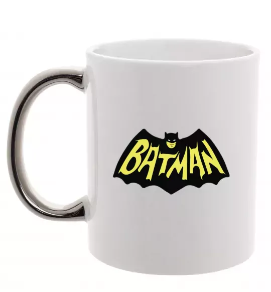 Чашка с цветной ручкой Batmans print Серебро фото
