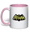 Чашка с цветной ручкой Batmans print Нежно розовый фото