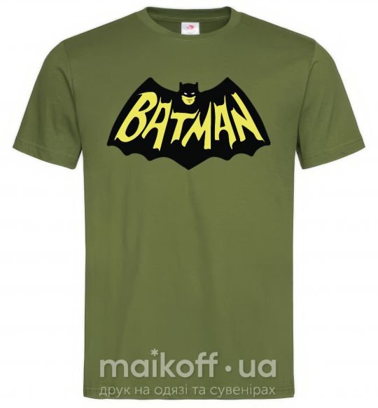 Чоловіча футболка Batmans print Оливковий фото