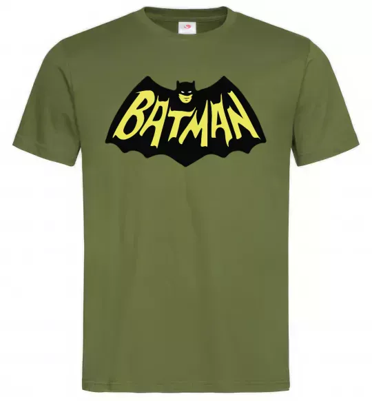 Чоловіча футболка Batmans print Оливковий фото