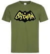 Чоловіча футболка Batmans print Оливковий фото