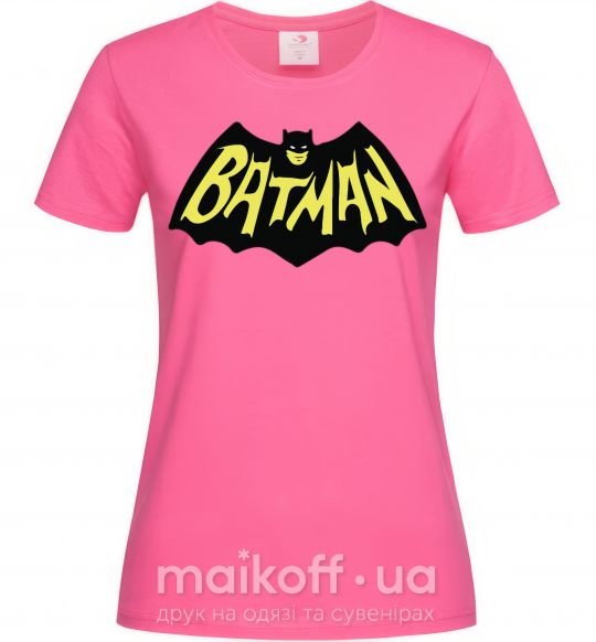 Жіноча футболка Batmans print Яскраво-рожевий фото