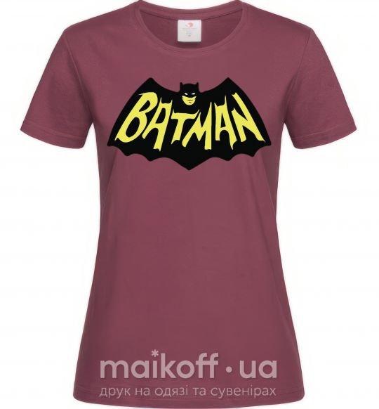 Жіноча футболка Batmans print Бордовий фото