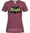 Жіноча футболка Batmans print Бордовий фото