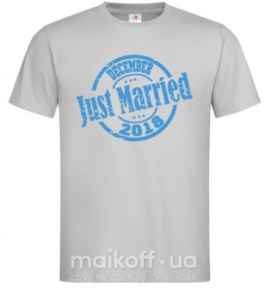 Чоловіча футболка Just Married December 2018 Сірий фото