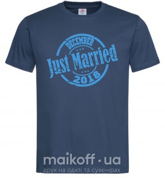 Чоловіча футболка Just Married December 2018 Темно-синій фото