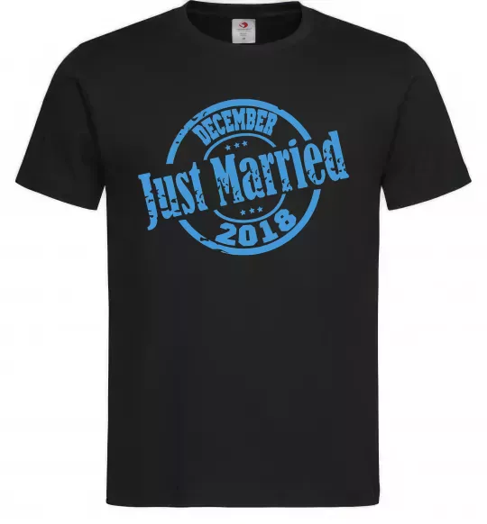 Чоловіча футболка Just Married December 2018 Чорний фото
