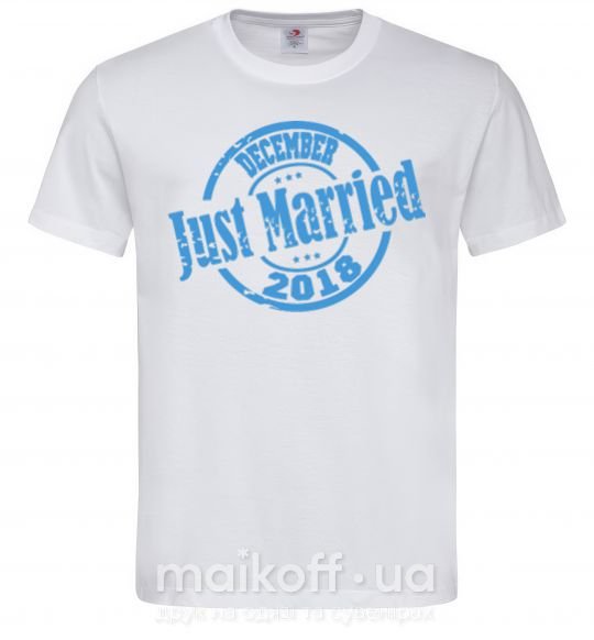 Чоловіча футболка Just Married December 2018 Білий фото