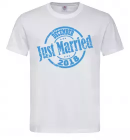 Мужская футболка Just Married December 2018 Белый фото