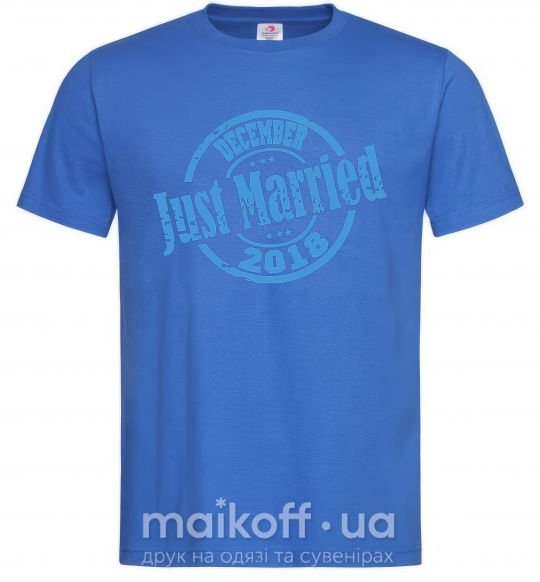 Чоловіча футболка Just Married December 2018 Яскраво-синій фото